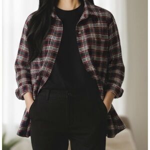 Woolrich Women’s Small Red White & Black Flannel Plaid Button Down Shirt